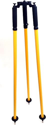 Miniatura 5 de Topografía trípode trípode pulgar liberación aluminio telescópico soporte para prisma postes de tierra levantamiento GPS Rover polos de estación