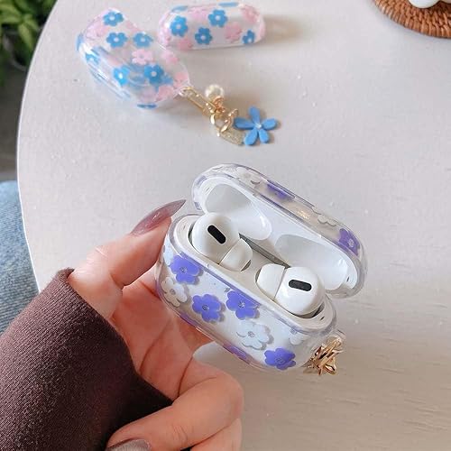 Miniatura 10 de Faneiy Funda protectora para AirPods de 3 generación con llavero, bonita funda protectora para auriculares con flores negras y flores, TPU suave y