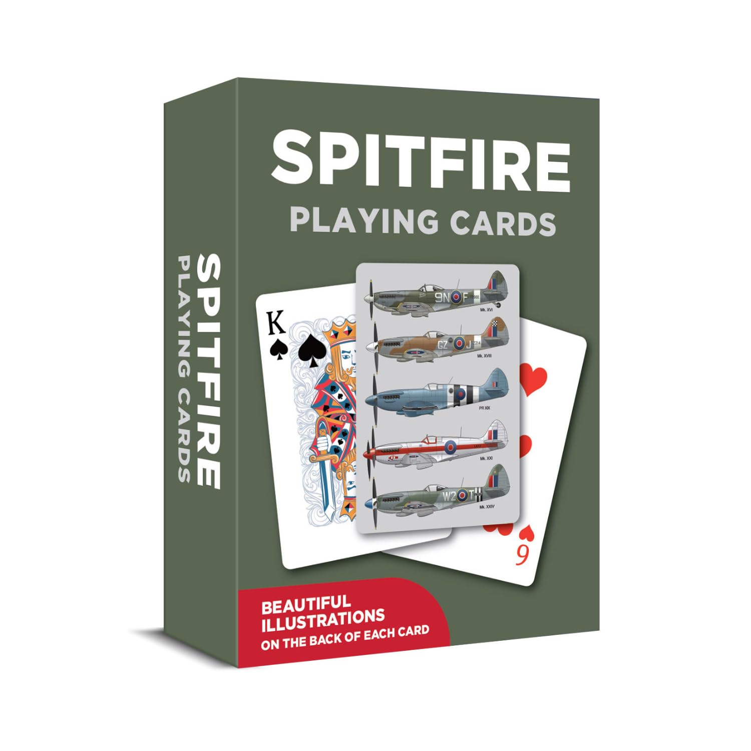 Coach House Playing Cards Deck, Spitfire Design, 52 Standard Cards plus jokers, Gift for Spitfire Enthusiasts and Card Game Lovers