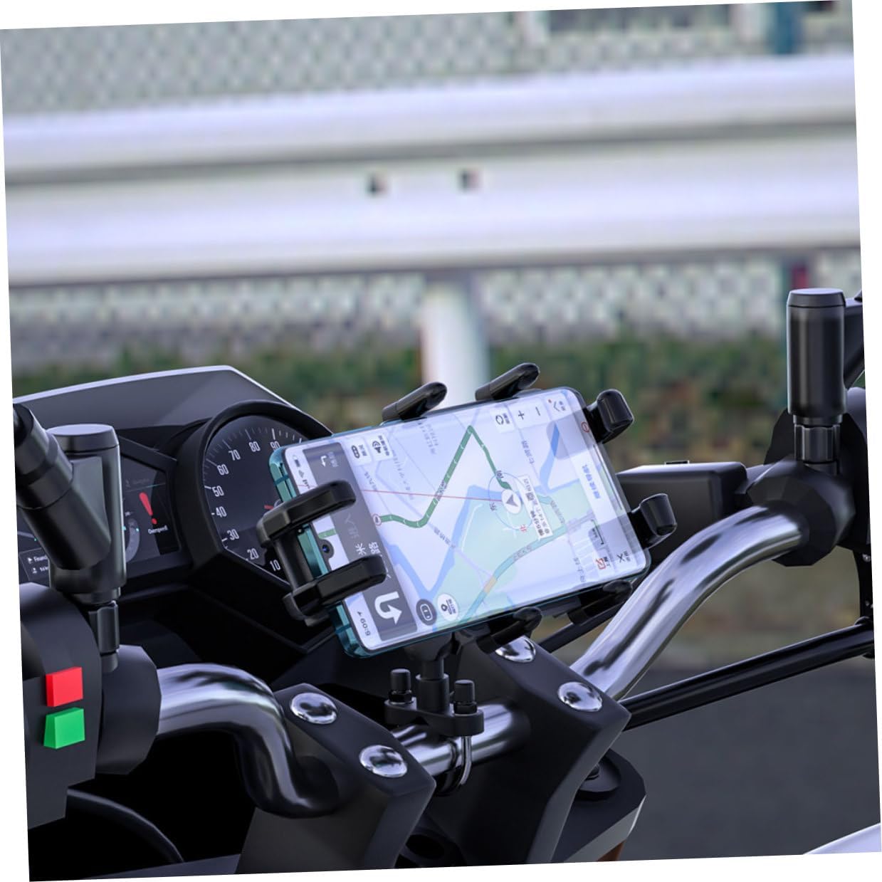 Motorbike Phone Mount Holder Aluminum Electric Scooter Handlebar Phone Support GPS Navigation Bracket for Riders Off-Road Use