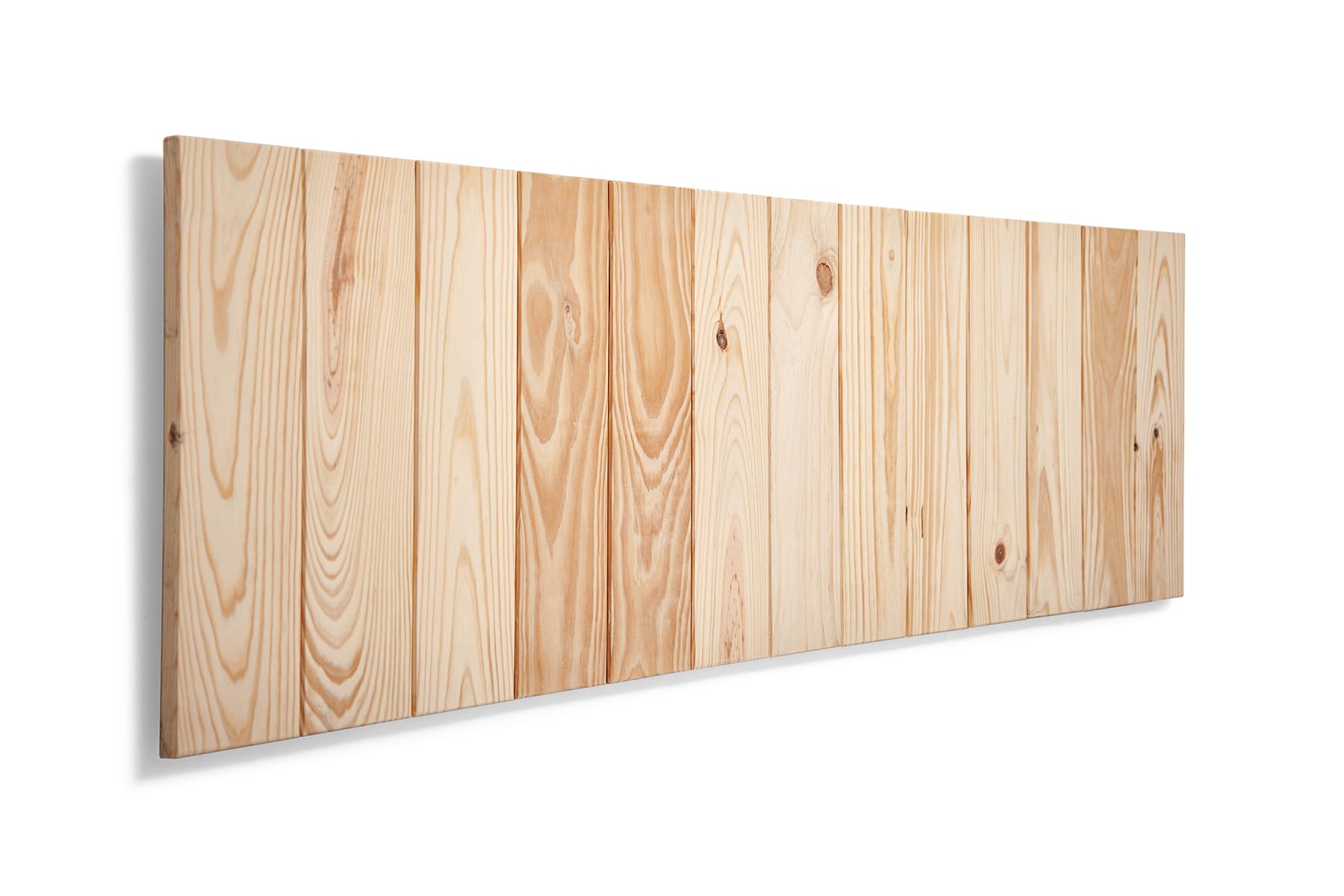 SUENOSZZZ-ESPECIALISTAS DEL DESCANSO Cabecero de Cama de Madera ANETO Color Crudo para Pared. Cabecero de Tablas Verticales. Estilo Vintage, para Camas de 150