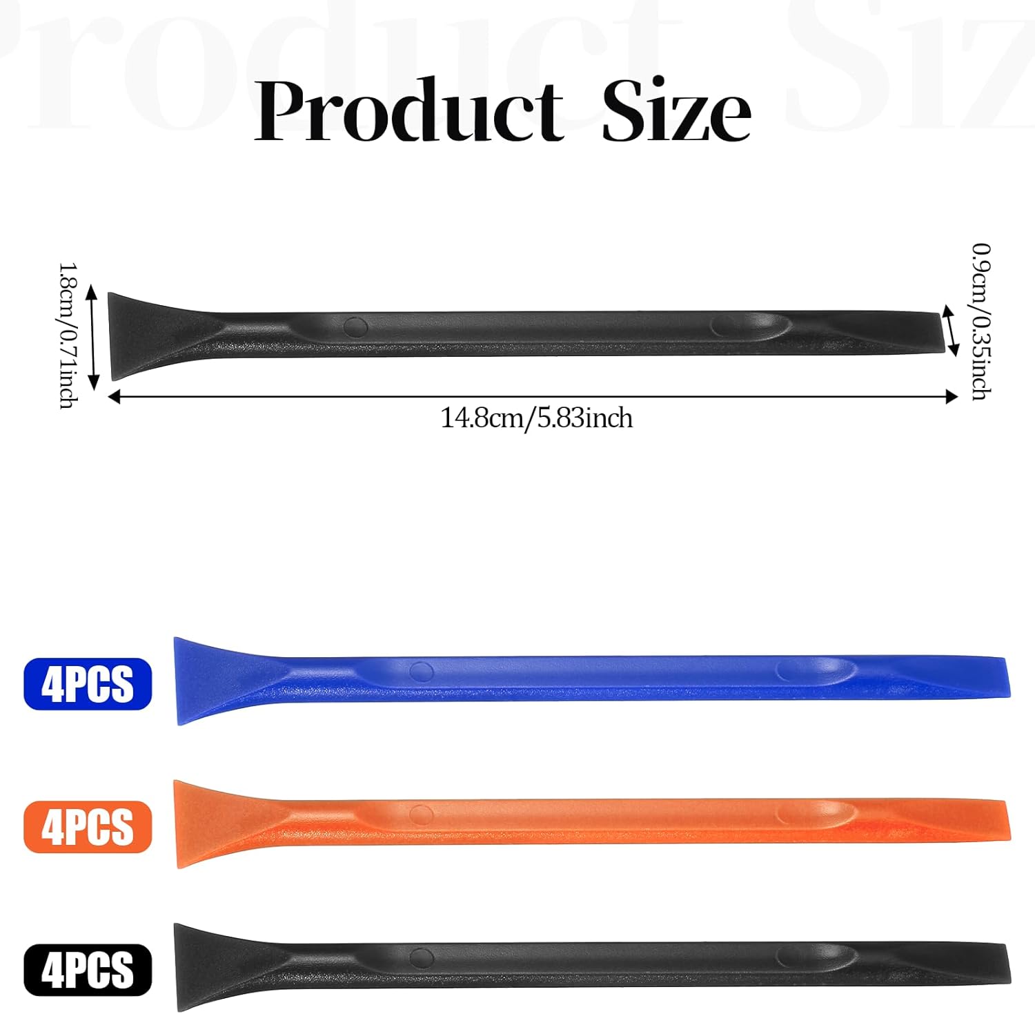 12 PCS Plastic Scraper Tool, Multi-Purpose Plastic Scrapers Non Scratch, Multi-Color Sticker Scraper Tool for Cleaning Paint Stickers Labels Oil Stains Food Dirt