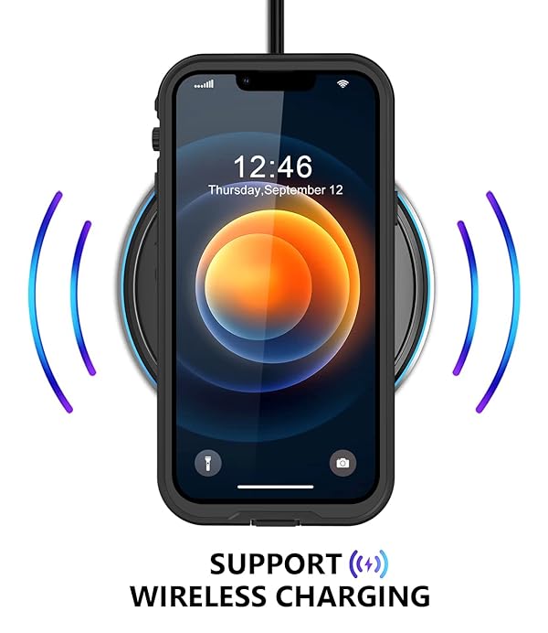 Protebox for iPhone 12 Pro Max Waterproof Case with Built-in Screen Protector, Shockproof Dustproof Full Body Protective IP68 Waterproof Phone Case for iPhone 12 Pro Max 6.7 inch (Black/Clear) by Protebox - Image 6
