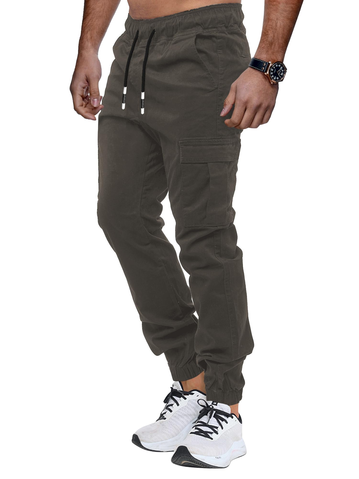 VMSUCIJ Pantaloni Jogging Uomo Pantaloni Casual Cotone Pantaloni Sportivi con Elastico in Vita con Tasche S-XXL