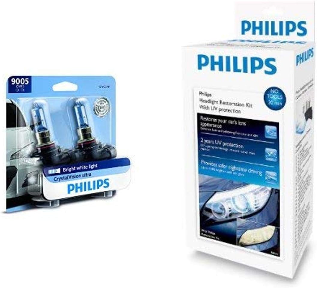 Philips Headlight Restoration Kit and 9005 CrystalVision