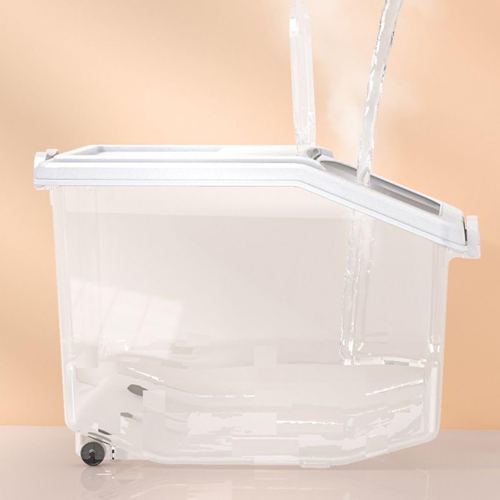 Tanque de granos doble embalaje, depósito transparente para escala, Rolemmer Soporte de cuarto de lavado para detergente para jardinería Congelador de semillas seguro Productos fuerte Hardware