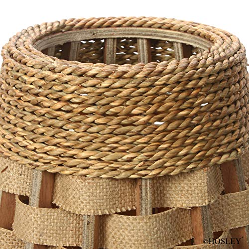 Hosley's 24" High Wood and Grass Floor Vase. Ideal Gift for Floral Arrangements Weddings, Home Decor, Long Dried Floral, Spa, Aromatherapy, Umbrella/Cane Stand O6 Natural - Image 4