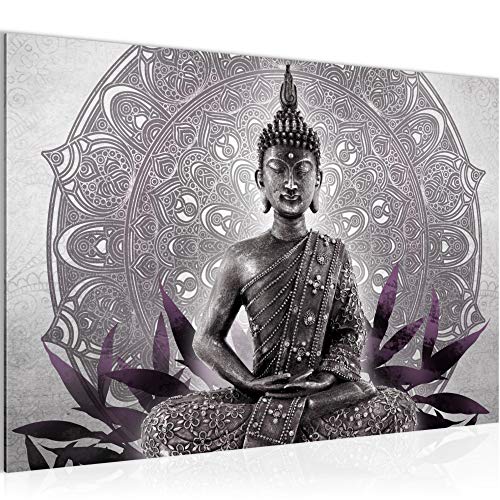 Runa Art Cuadro Moderno Buda - 100% Made In Germany - Oriental En Blanco y Negro Sala 031215c