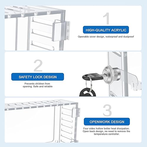 Miniatura 2 de ViaGasaFamido Cubierta transparente grande universal para termostato con bloqueo para el hogar