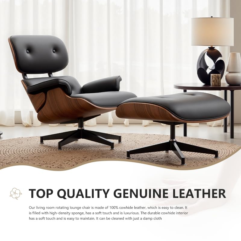 Aivermeil Relaxsessel aus Echtleder mit Fußstütze–Verstellbarer Fernsehsessel mit Liegefunktion, ergonomischem Design & Wippfunktion, Massiver Holzrahmen, Perfekt für Wohnzimmer & Büro – Bild 8