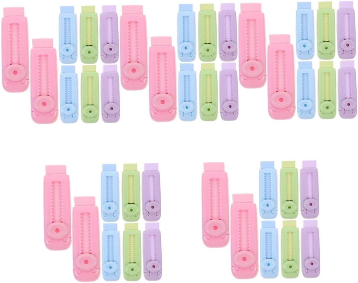 DOITOOL 40pcs Sliding Retractable Erasers Cute Traceless Erasers for School Tests Convenient School Supplies for Students and Boys and Girls