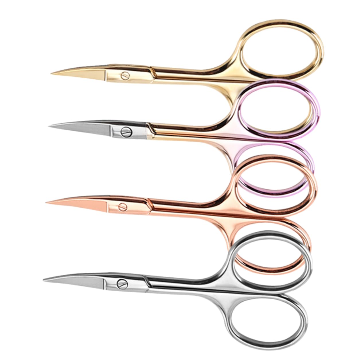 WOFASHPURET 4Pcs Stainless Steel Colorful Scissors for Beard Trimming Precision Shears for Home DIY and Barber Shop Use Random