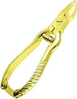 AAProTools Full Gold Toenail Nipper/Clippers-Thick ToeNail Nipper-Clipper-Ingrown ToeNail Nippers-Concave Jaw-Lap Join (Barrel) Spring Sharp Blades Made of High German Grade Stainless Steel