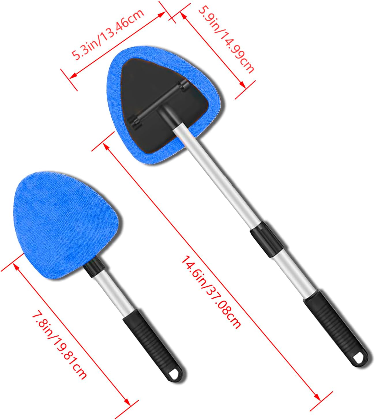 4 Pack Windshield Cleaning Tool with Extendable Handle, Blue image 2