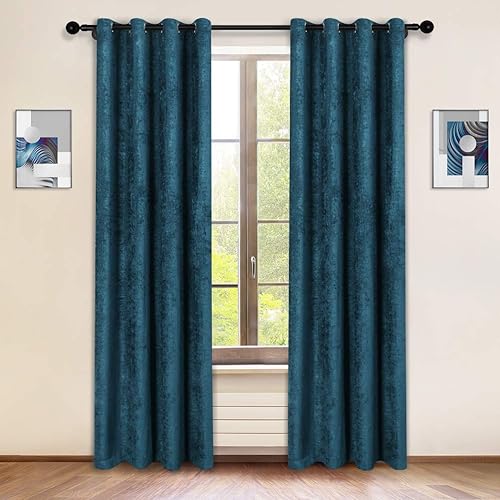 Miniatura 10 de ELKCA - Cortinas de ventana de chenilla dorada de doble cara para sala de estar, cortinas de lujo para dormitorio, con ojales en la parte superior