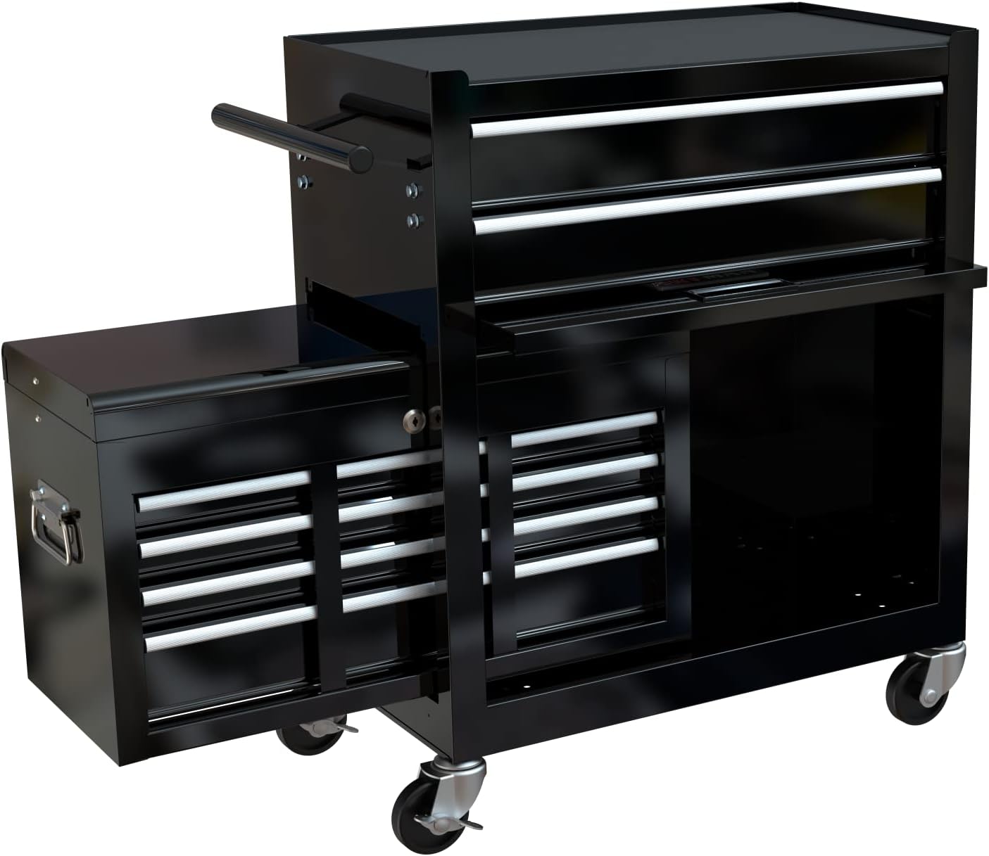 8-Drawer Tool Storage Cabinet-High Capacity Rolling Tool Chest with Wheels and Drawers,Black