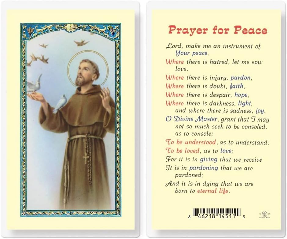 Saint Francis Prayer for Peace Holy Cards (Set of 5)