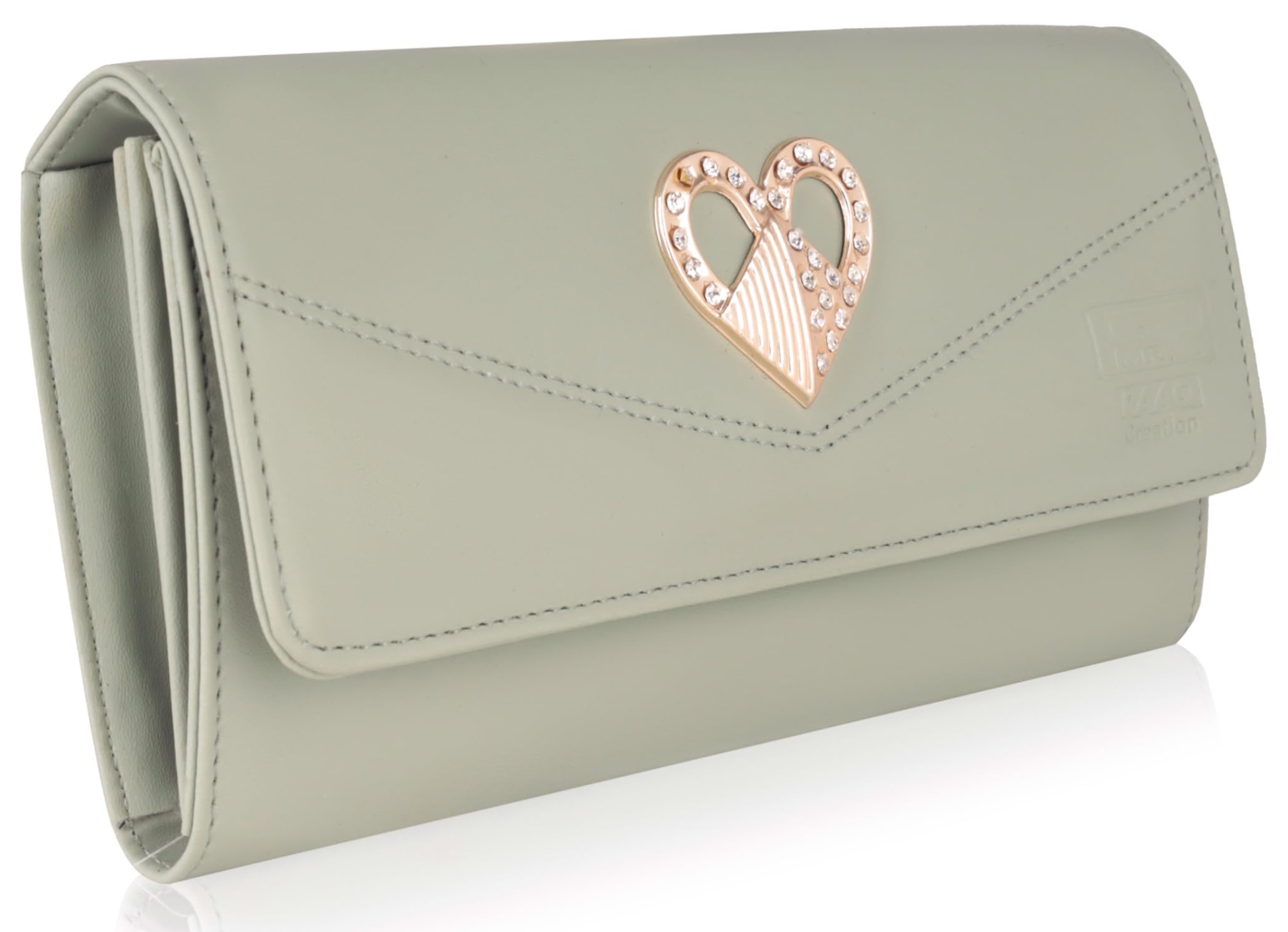 MR.RAAQ Creation Women's Wallet, Ladies Hand Clutch Purse, Faux Leather, Maroon, Multi-Utility, 2 Zipper Pockets, 6 Card Slots, Heart Metal Logo, 21.6 cm x 10.2 cm x 2.5 cm-picture-35