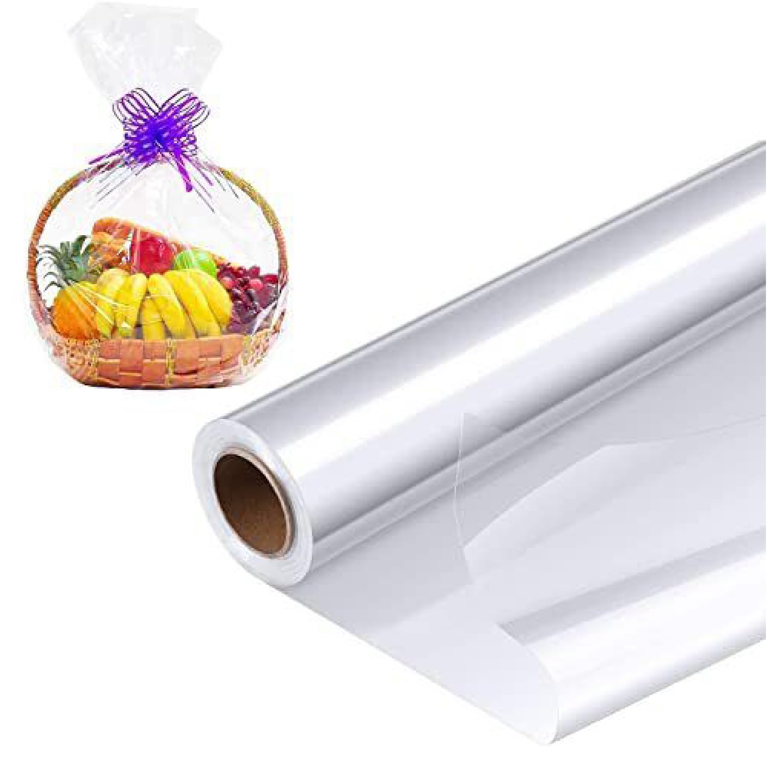 Packing Roll Transparent Clear Cellophane Wrap Roll, Flowers Baskets Food Gift Crystal Wrappings Paper Safe Paper, thickness 2.3cc Size 1Mtr x 20Meters