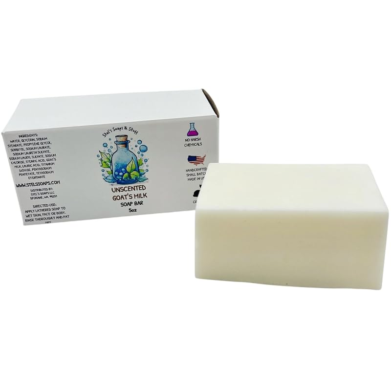 Sabonete em barra de leite de cabra sem fragrância STEL'S SOAPS & STUFF, 128 g