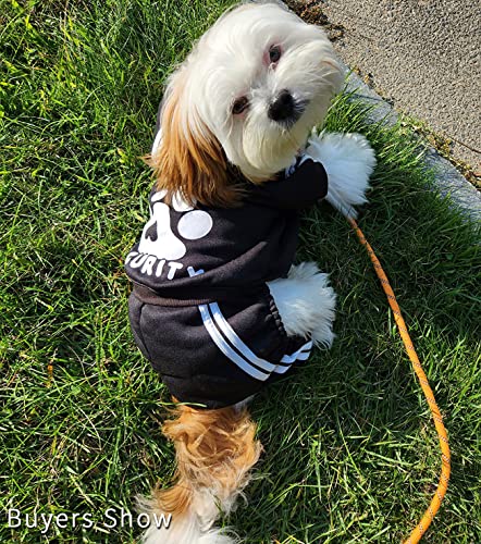 Otunrues Dog Hoodies, Dog Clothes Pullover 4 Legs Dog Jumpsuit Sweatshirt Security Patterns Outfit Doggie Winter Coat Cotton Puppy Hoodied For Small Medium Large Dogs Cats(Black,M) #TOP4