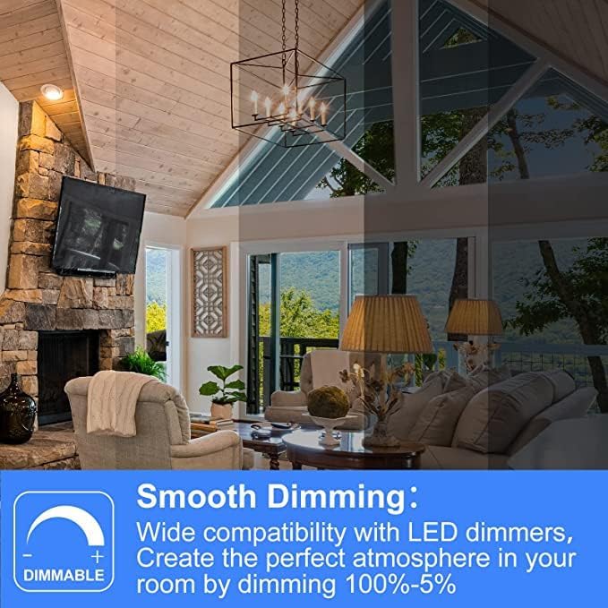 Miniatura 4 de Energetic - Bombilla LED E12 clásica de candelabro regulable transparente, equivalente a 60 W, 550 lúmenes, blanco suave, 2700 K, filamento de