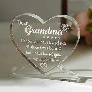 Juratar Grandma Gifts from Grandkids, Acrylic Plaque Gifts for Grandma from Granddaughter/Grandson, Personalised Birthday Gift for Grandma, Granny, Nan, Grammy, Grandmother