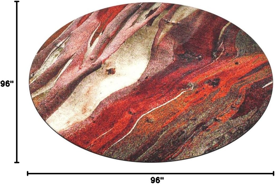 SAFAVIEH Glacier Collection Area Rug - 7'8" Round, Red & Multi, Modern Abstract Design, Non-Shedding & Easy Care, Ideal for High Traffic Areas in Living Room, Bedroom (GLA126A)