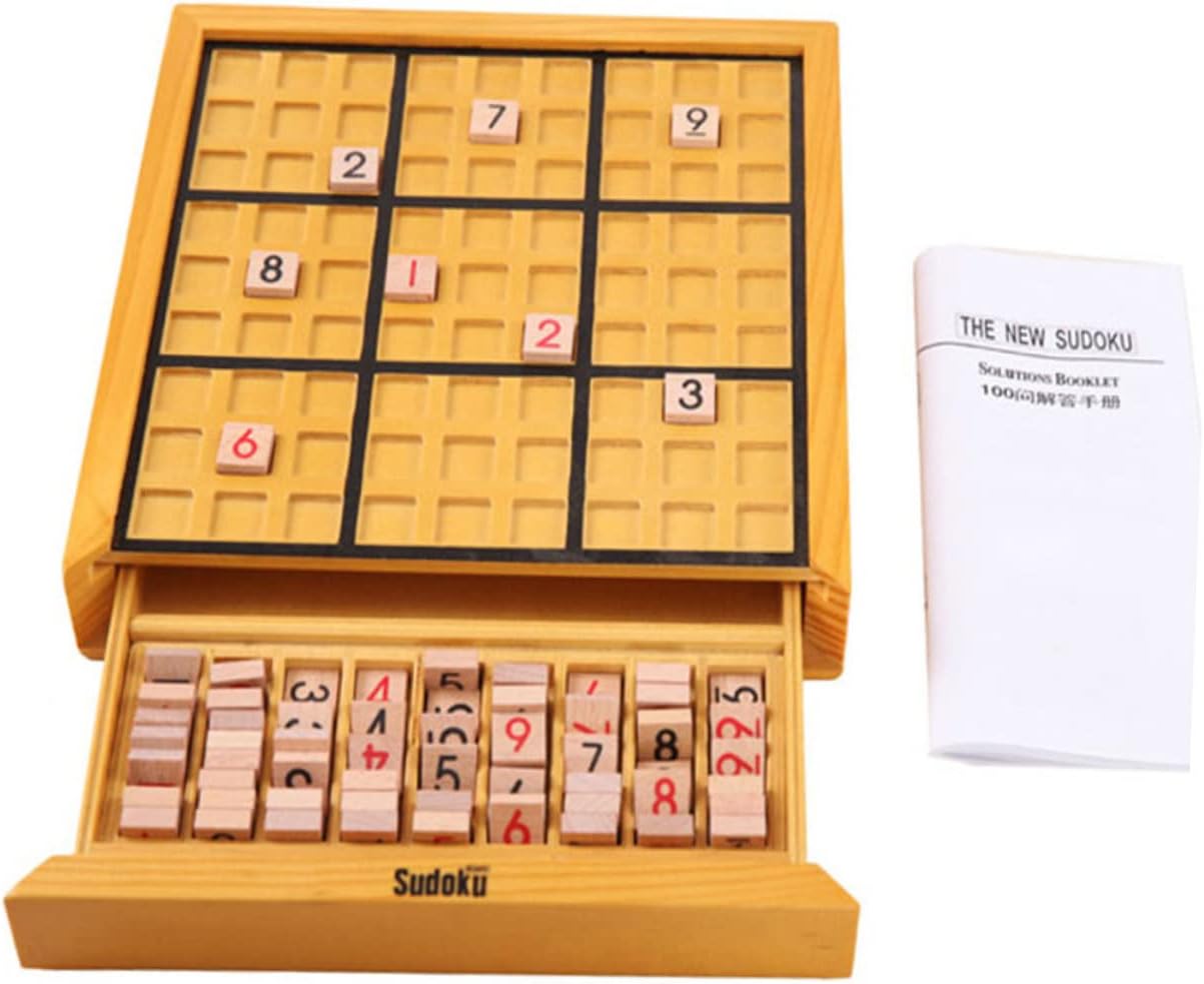 Generic Wooden Sudoku Number Puzzle Game Intellectual for Adults and Creative DIY Board Game Enhancing Brain Skills and Imagination with Craft Design