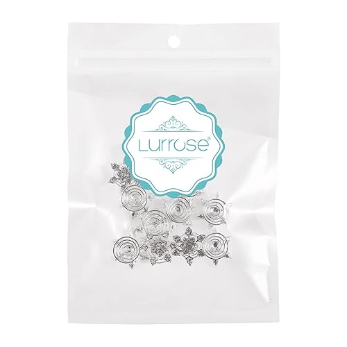 Miniatura 7 de Lurrose 10 pinzas para el cabello en espiral, horquillas espirales de cristal, copos de nieve, accesorios para el cabello de cristal, para mujeres,