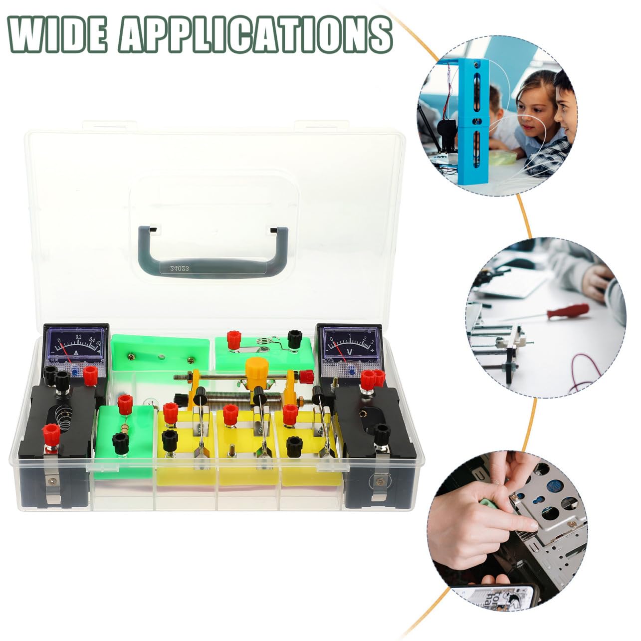 Didiseaon Kit de Experimentos de Electricidad para Secundaria Diseño Portátil y Material PVC para Aprendizaje Práctico de Física Color Aleatorio