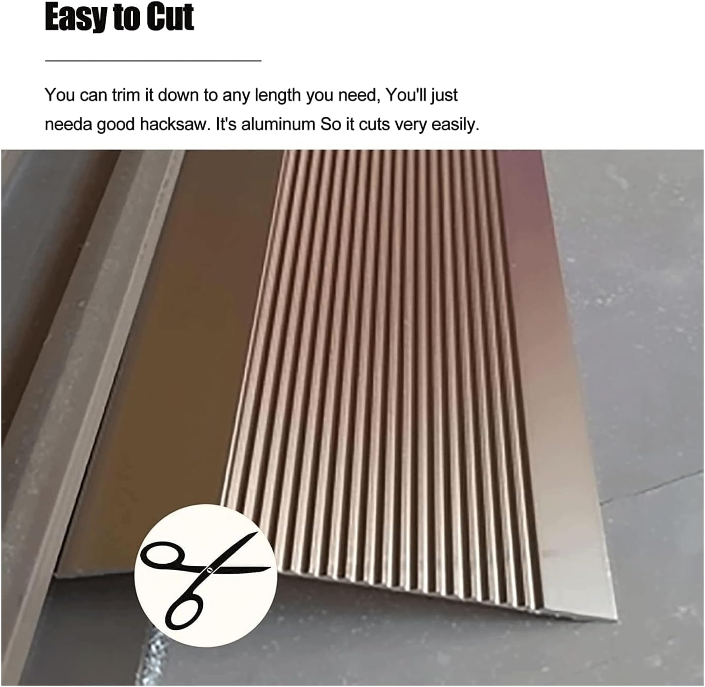 Uneven Floor Transition Strip - 4 Inch Wide Metal Threshold Reducer Edging Trim Strip for Doorways Laundry Room Entry