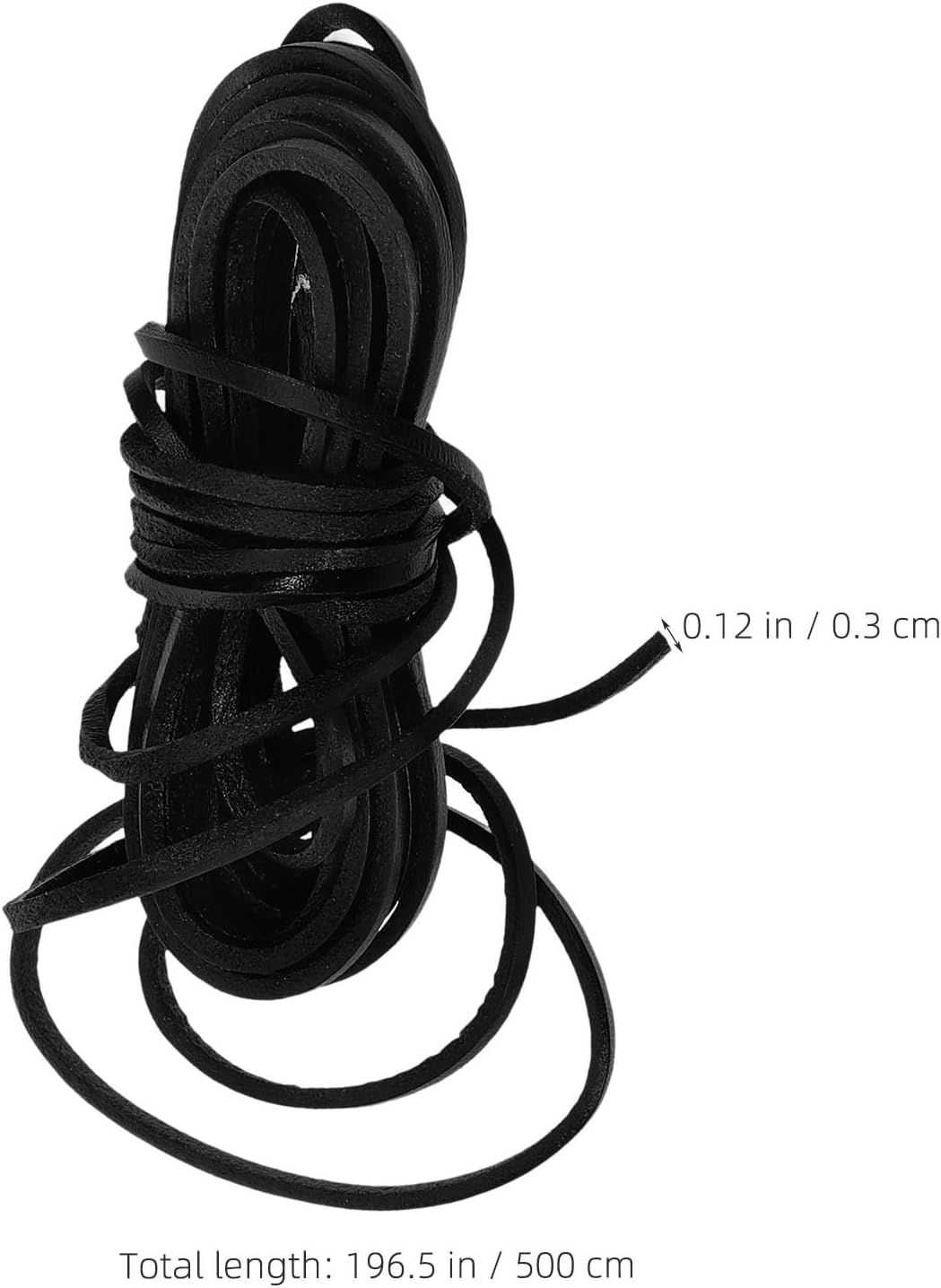2pcs Non-Stretch Cowhide Leather Cord for Jewelry Making, 16.4ft X 3mm Black Flat Bracelet String with Natural Grain, for DIY Bracelet and Necklace Crafting