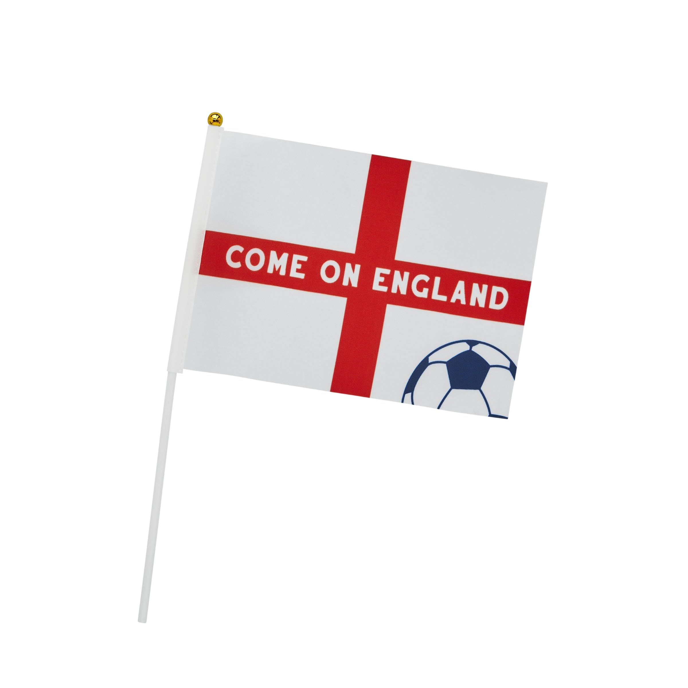Come On England Polyester Small Waving Flags - Pack of 6