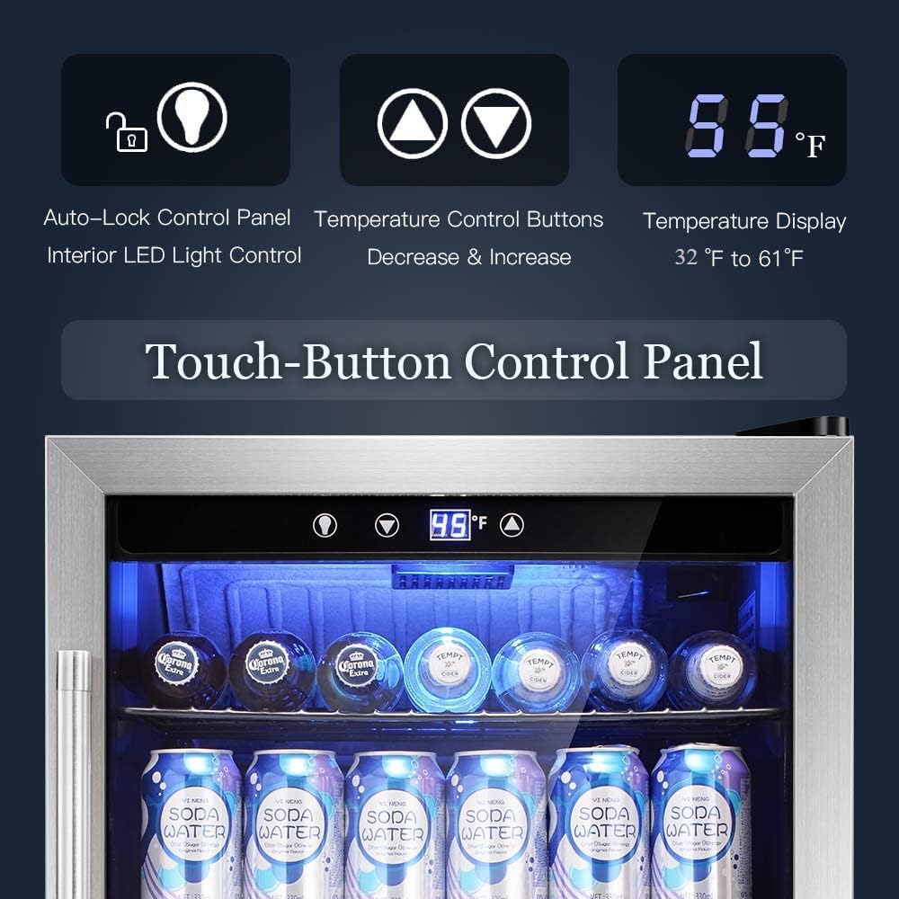 Antarctic Star Beverage Refrigerator Cooler - 145 Can Mini Fridge Glass Door For Soda Beer Or Wine, Clear Front Door For Home Office Or Bar, 4.4cu.Ft on Fridge.com - View 6