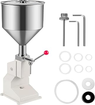 Manual Liquid Filling Machine, 10-100 ML Bottle Filling Machine, Stainless Steel Adjustable Bottle Filler for Liquids Pastes, Liquid Dispenser for Filling Paste/Cream/Perfume/Drink