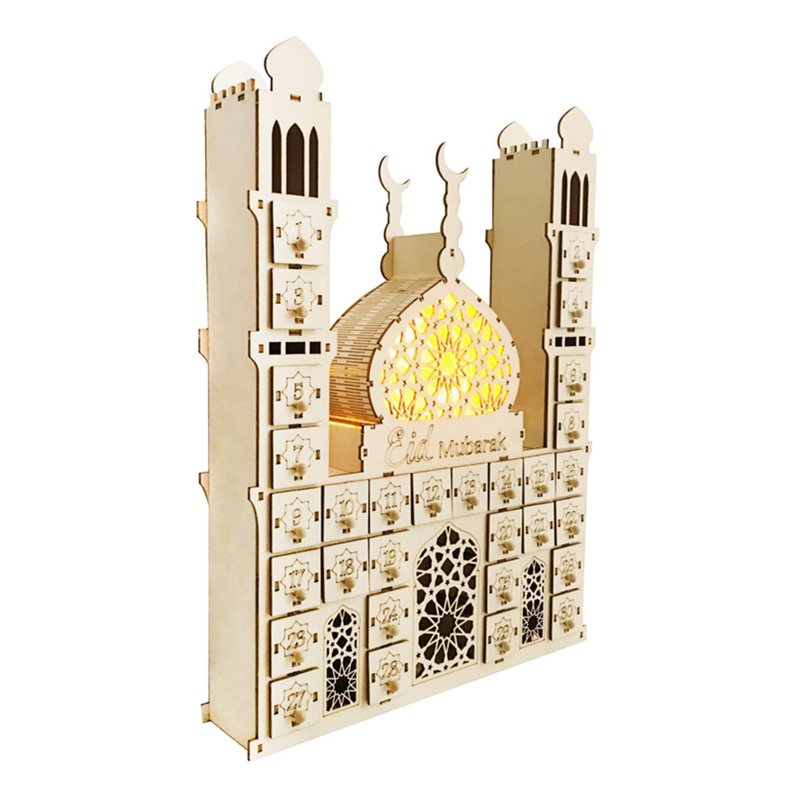 Calendario dell'Avvento per conto alla rovescia, decorazione con luci a LED, per matrimoni, Capodanno, feste di compleanno