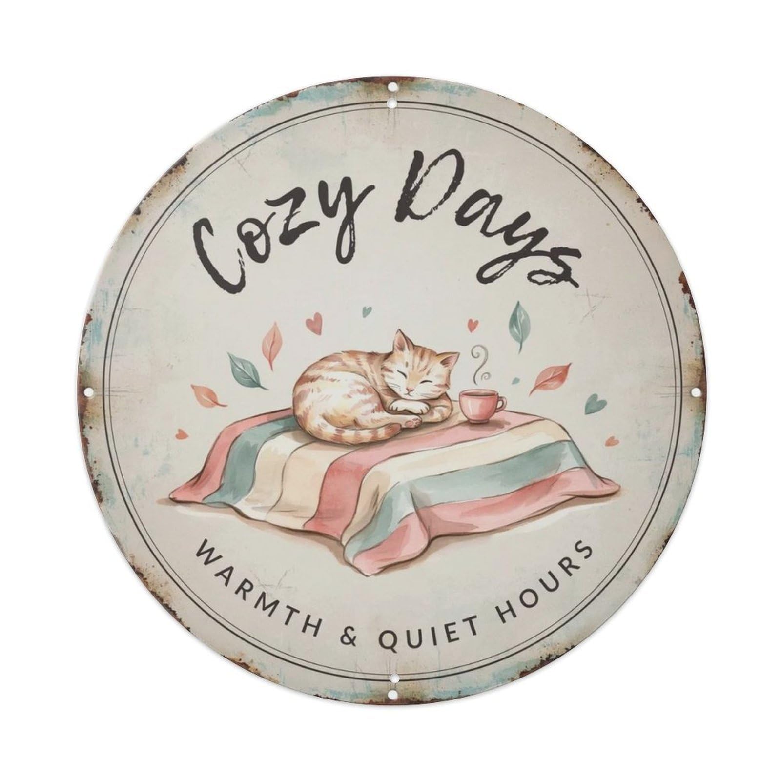 Cozy Days Japanese Illustration Metal Tin Sign Plaque