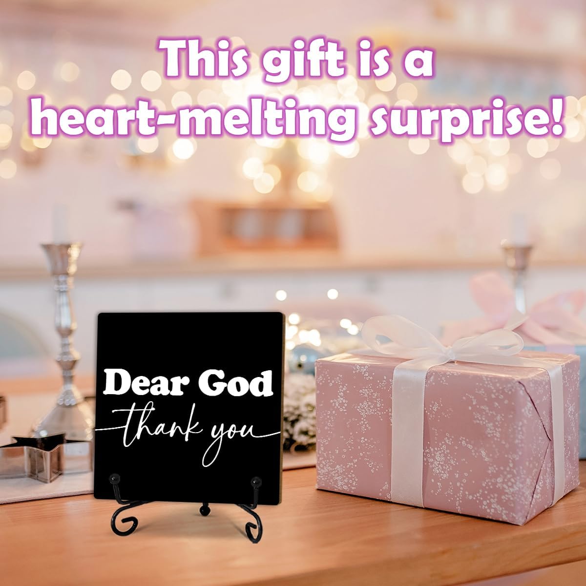 Entryway Table Decor Living Room Decors Christian Home Decorations Shelf Decoration Aesthetic Boho Living Room Farmhouse Decor Living Room Dresser Decorations For Woman(Dear God Thank You) - A14 - Image 6