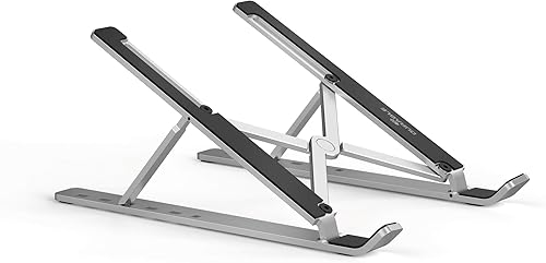 Miniatura 2 de Durable Soporte para laptop para portátiles y tabletas, plegable y ajustable en altura, incluye bolsa de viaje, soporte para portátil de aluminio
