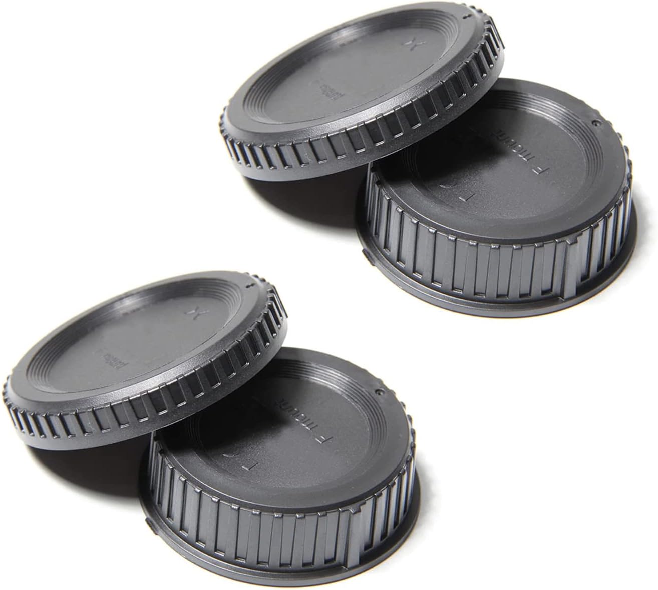 Lens Rear Cap & Camera Body Sensor Cover Replacement for Nikon F-mount Lens and Camera (2 Lens Caps + 2 Sensor Caps)