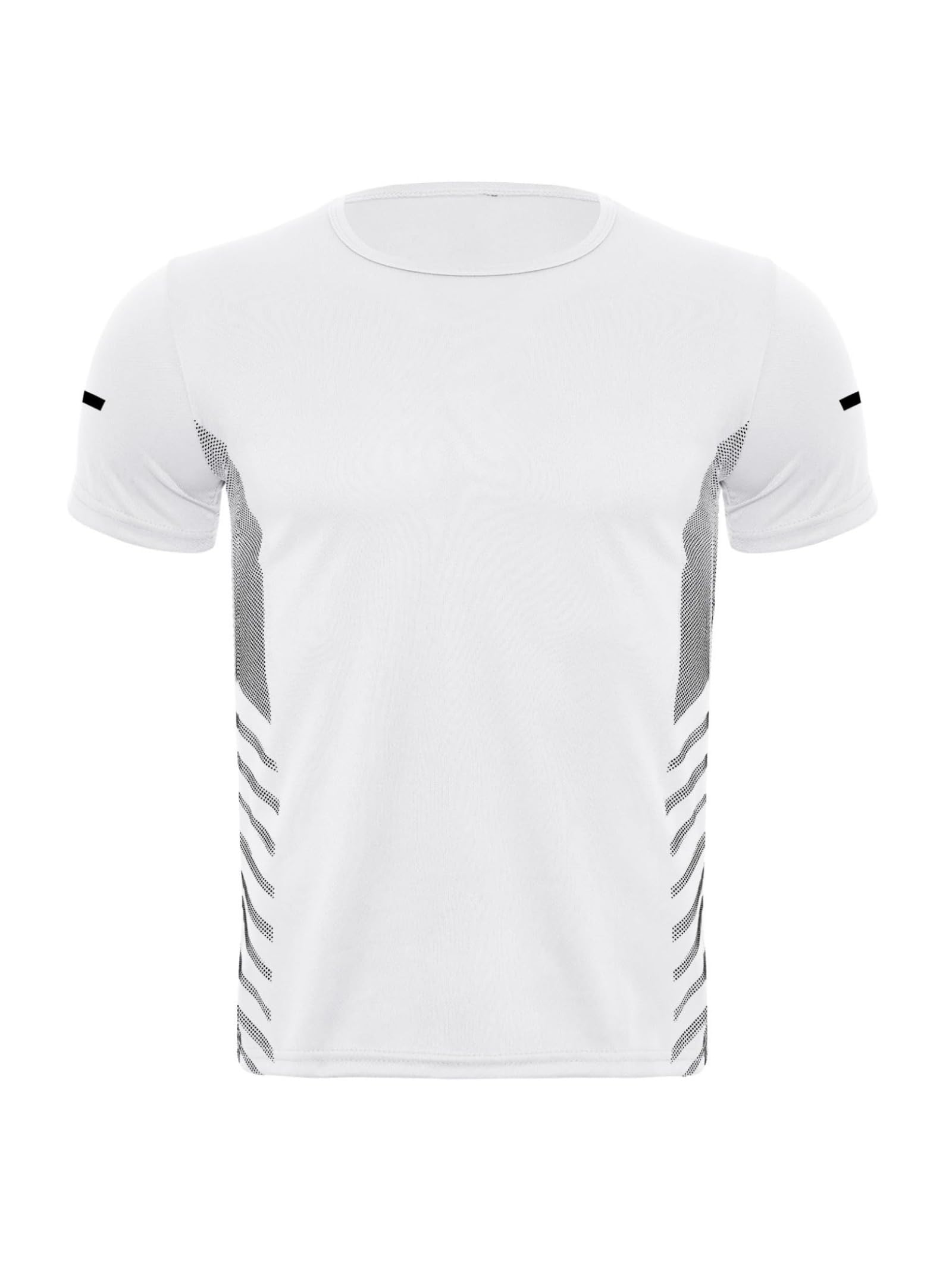 Camiseta de entrenamiento de secado rápido para hombre, transpirable, cuello redondo, manga corta con tira reflectante para gimnasio y correr — view 5