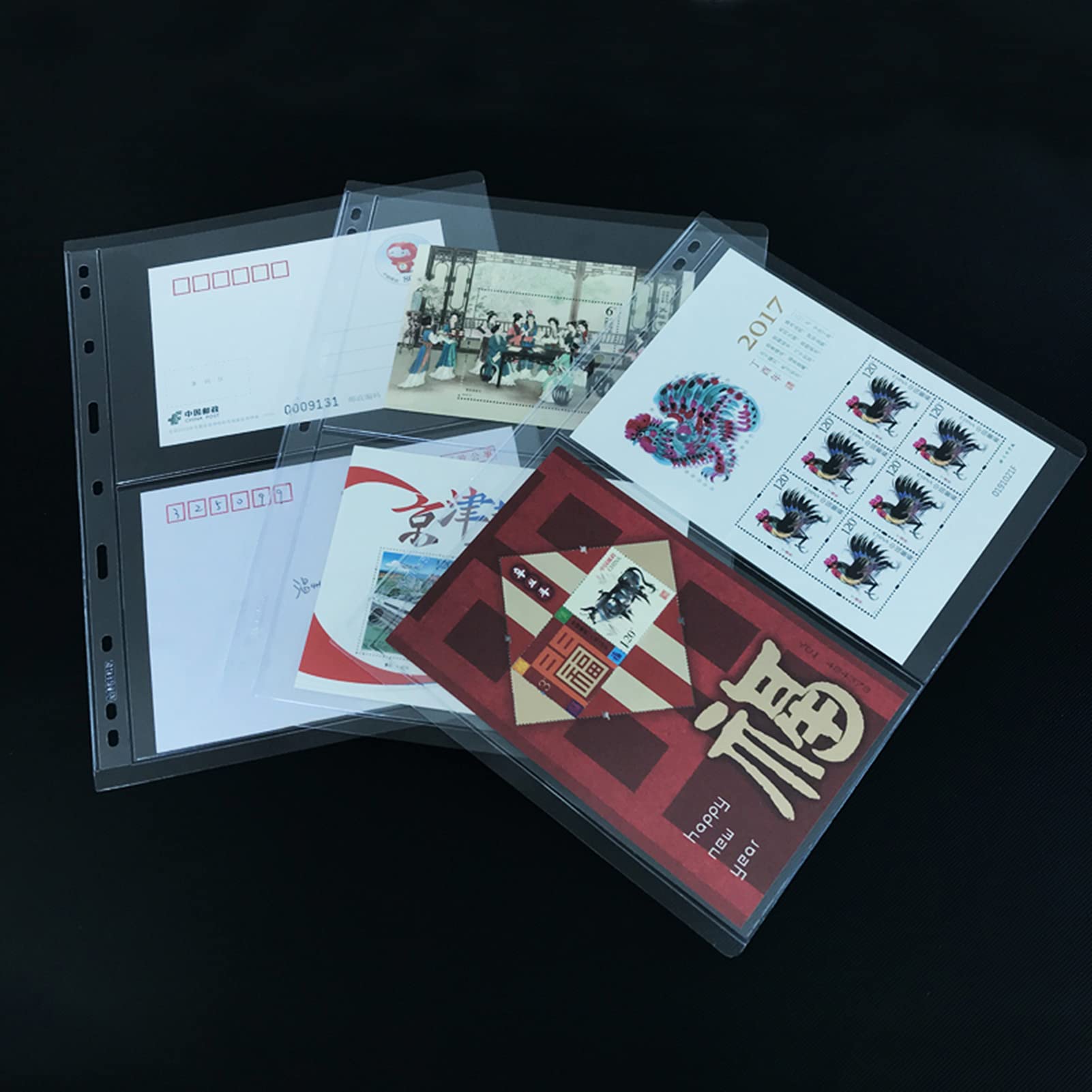 Pages de timbres transparentes pour classeur d'album MUDOR 2 pochettes collectionneur 10 feuilles