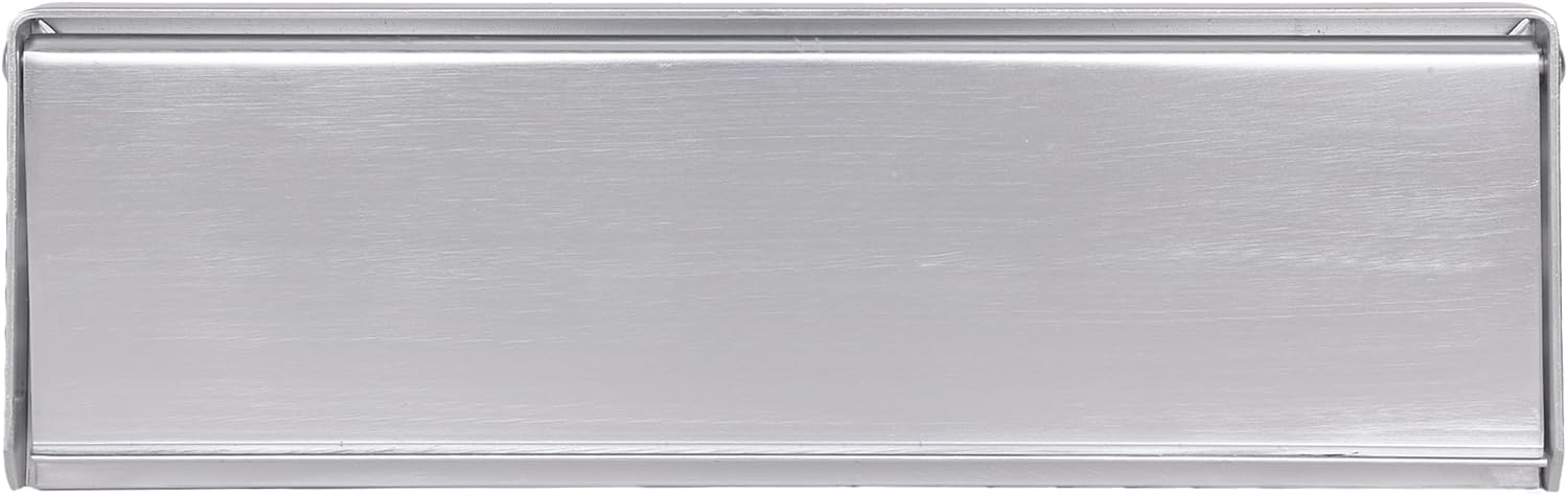 SKANDH Aluminium Silver 10" X 3" Inch Flap Letter Plate Mail Slot for Front Door Polish Anodized