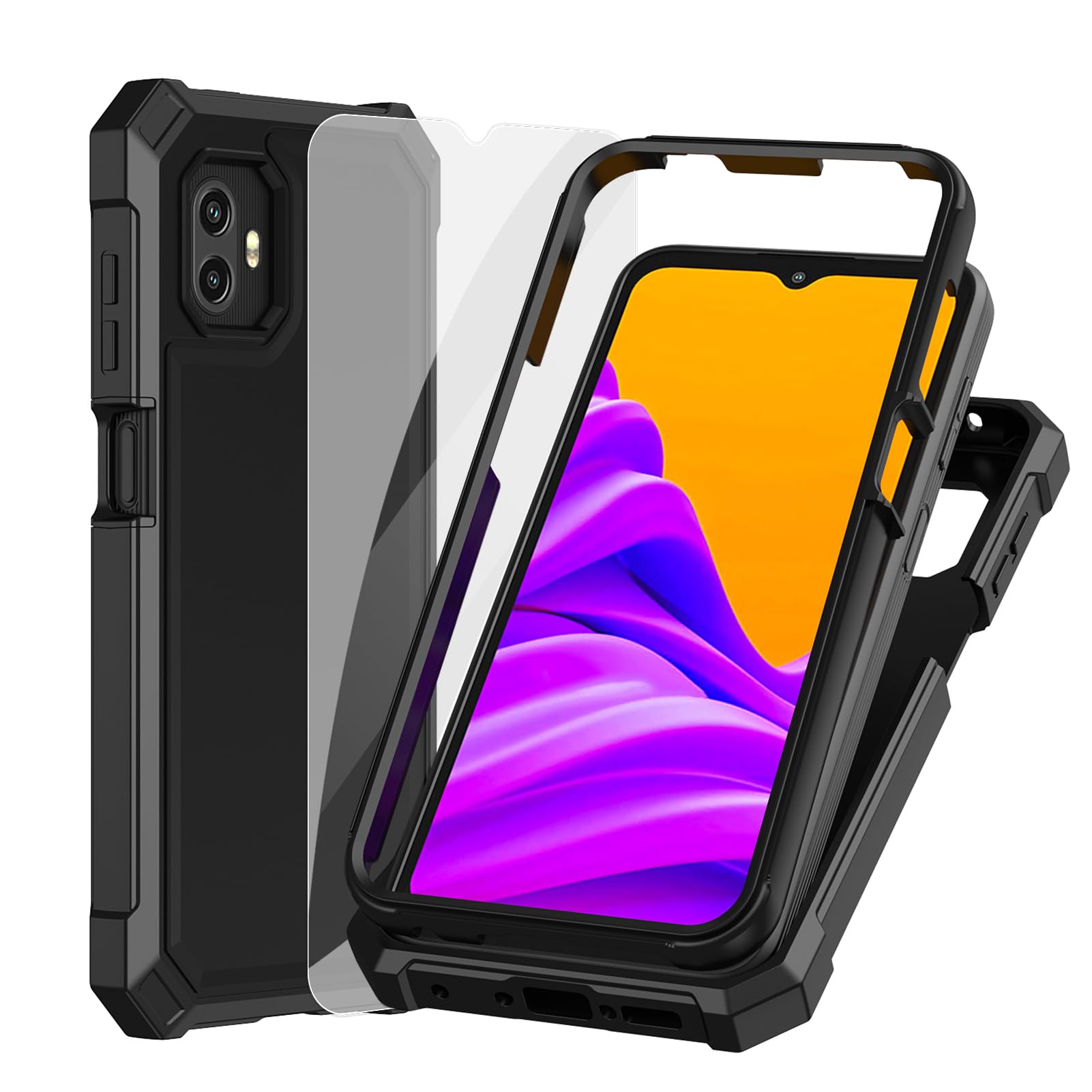 Ailiber for Samsung Xcover 6 Pro Phone Case, with Screen Protector, Dual Layer Protection, Shockproof Corner TPU Bumper, Heavy Duty Protective Phone