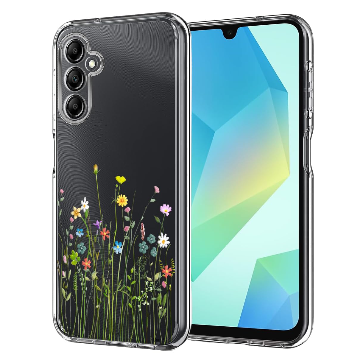 Unov Case Compatible with Galaxy A16 5G with Floral Bouquet Flower Girly Women Embossed Pattern Design Slim Protective Soft TPU Bumper Back Cover