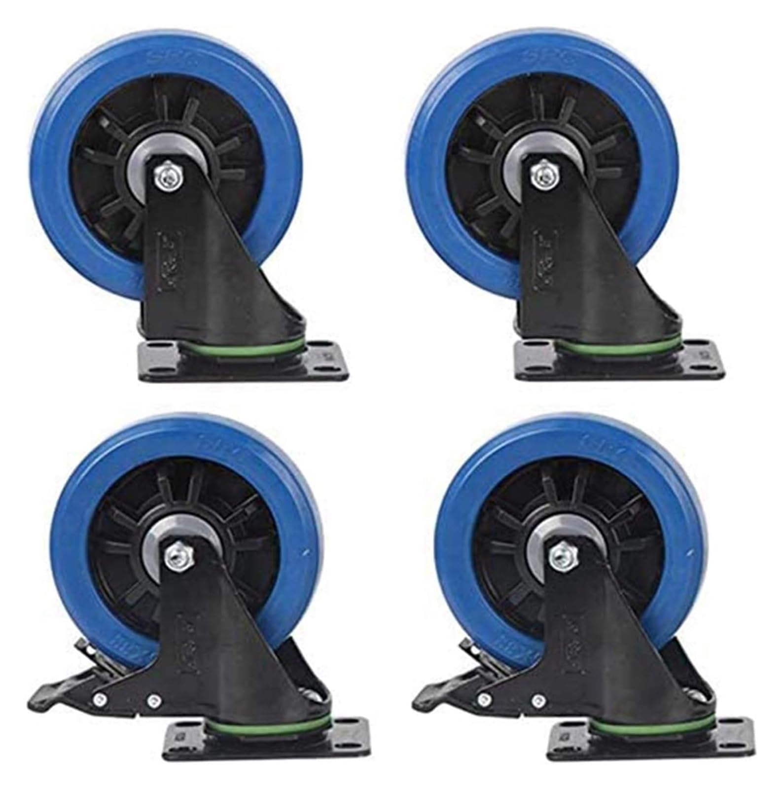 GYRAZXS Heavy Duty 4 Inch Swivel Caster Wheels with Brake Rubber Furniture Casters for Industrial Use Top Plate Mounting and Versatile Mobility Solutions