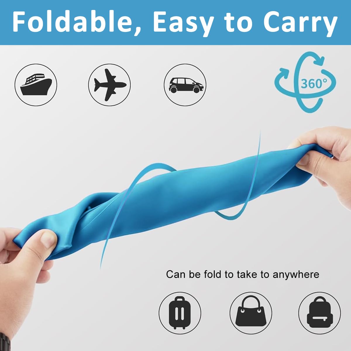 HANNEA® Silicone Adult Bibs Small Reusable Bib with Catch-All Pocket & Adjustable Neck Strap, Waterproof Dining Bibs for Elders, Patient, Easy To Clean 17.7x11.4 Inches (Blue) - Image 5 thumbnail