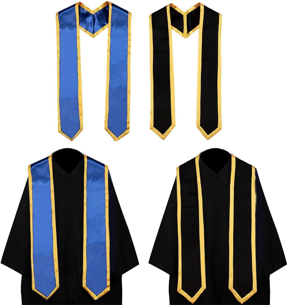 Graduation Stole Soft Color Unisex Adult Graduation Stole for Students Graduates Photograph, Black Gold, Regular - Image 2