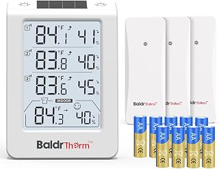 Wireless Freezer Monitor with 3 Sensors, 328ft Long Range Digital Refrigerator Thermometer with Min/Max Temp and Smart Adjustable Backlight, for Home, Garage & Breast Milk, White